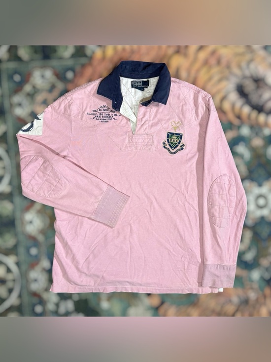 Polo Ralph Lauren Other - Vintage 90s Polo Ralph Lauren Rugby Long Sleeve RL Golf Club Pink Mens Large
